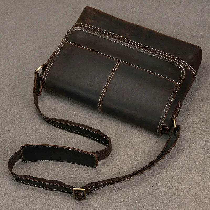 Luxury Designer Men's Messenger Bag – Genuine Leather Crossbody - VacationGrabs
