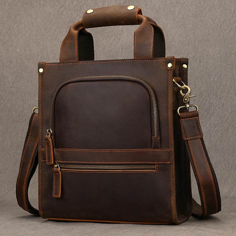 High-Quality Men’s Leather Shoulder Bag Crossbody Business Tote - VacationGrabs