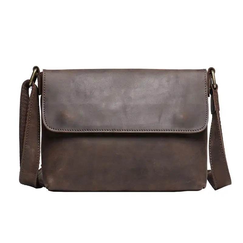 Men's Leather Crossbody Bag Casual Waterproof Sling Oil Wax - VacationGrabs