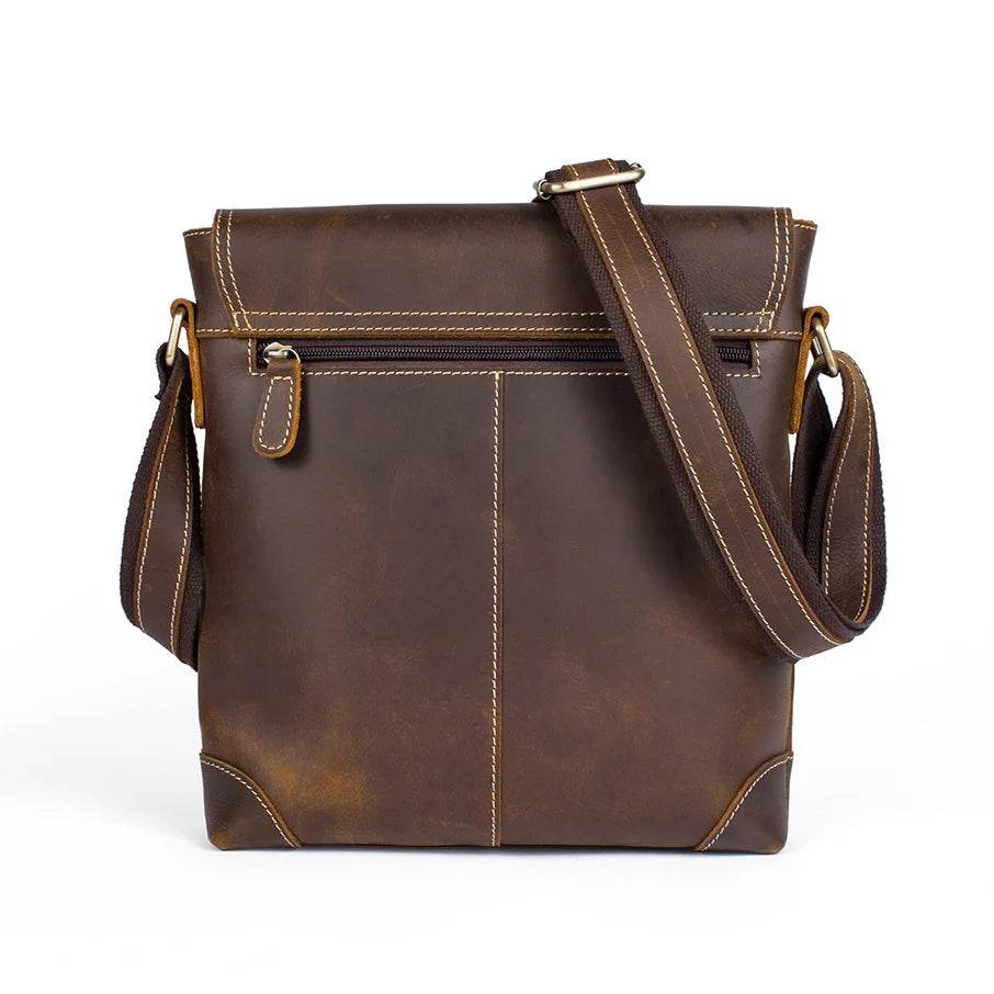 Fashion Leather Shoulder Bag Men’s Vintage Crossbody School Bag - VacationGrabs