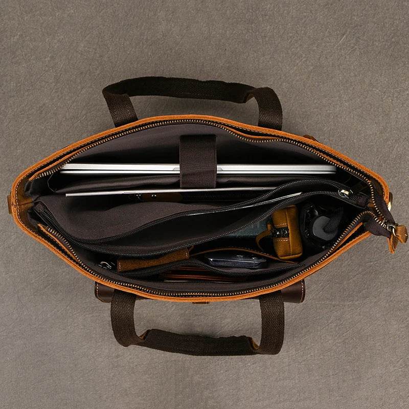 Custom Leather Handbag – Women's Business Totes Travel Bag - VacationGrabs