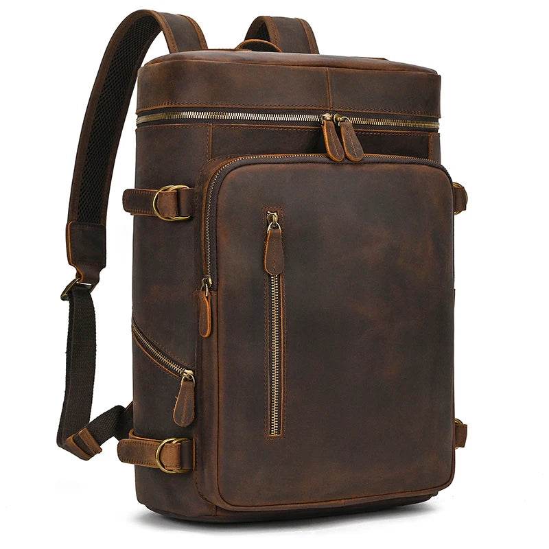 Casual Leather Backpack Crazy Horse Vintage Style for Men - VacationGrabs