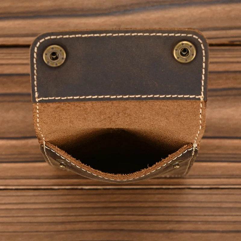 Retro Crazy Horse Leather Watch Storage Bag for Men Male Watch Case - VacationGrabs