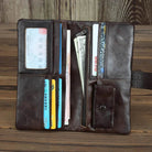 Genuine Leather Long Wallet for Men & Women Cowhide Anti-Theft Purse - VacationGrabs