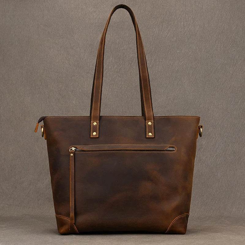 Luxury Designer Women’s Leather Shoulder Bag Laptop Crossbody Tote - VacationGrabs