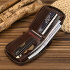 Genuine Leather Short Wallet for Men & Women 2-Fold Coin Purse - VacationGrabs