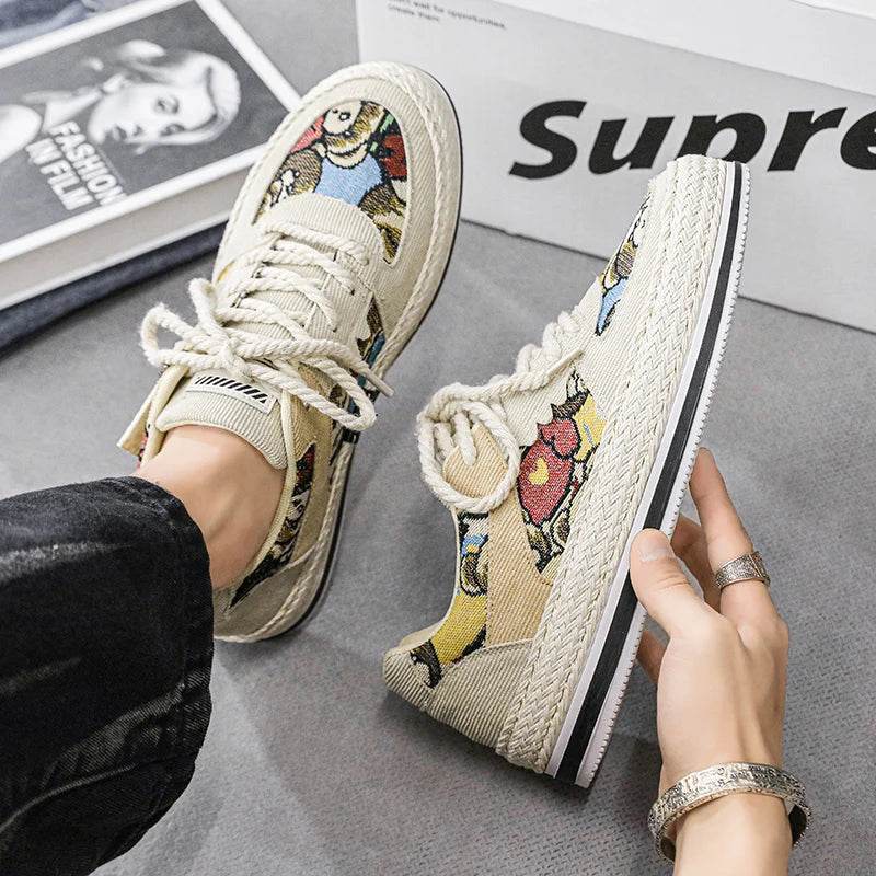 Men’s Sneakers Skateboard Platform Cartoon Graphic Shoes - VacationGrabs