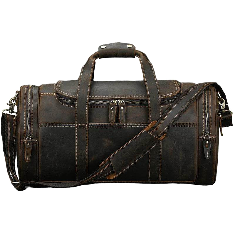 Big Capacity Leather Baggage Bag for Men Travel Weekender - VacationGrabs