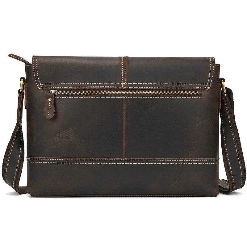 Vintage Fashion Leather Crossbody Messenger Bag for Men Sling Bag - VacationGrabs