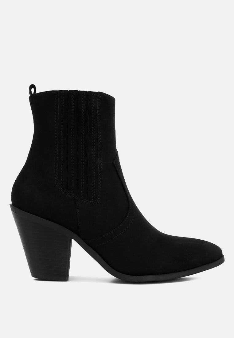 Black ankle boot on a white background
