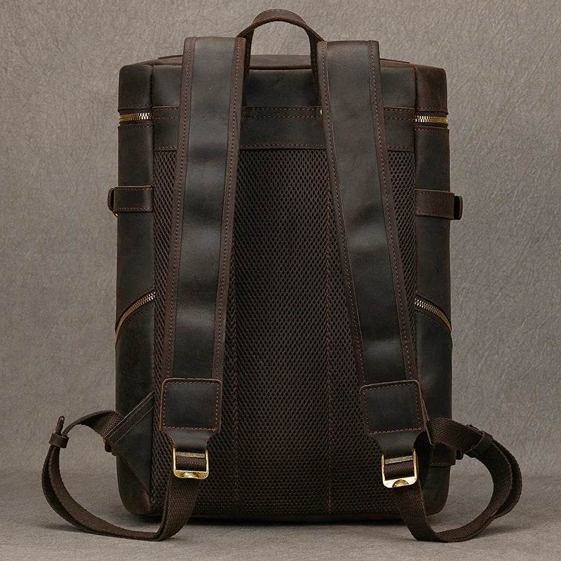 Casual Leather Backpack Crazy Horse Vintage Style for Men - VacationGrabs