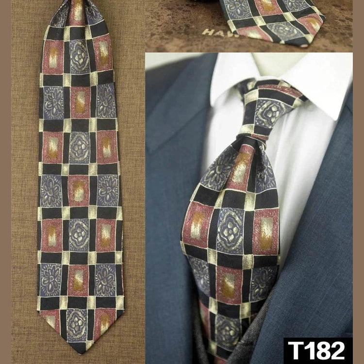 Classic Multicolor Silk Ties: Geometric & Floral Designs - VacationGrabs