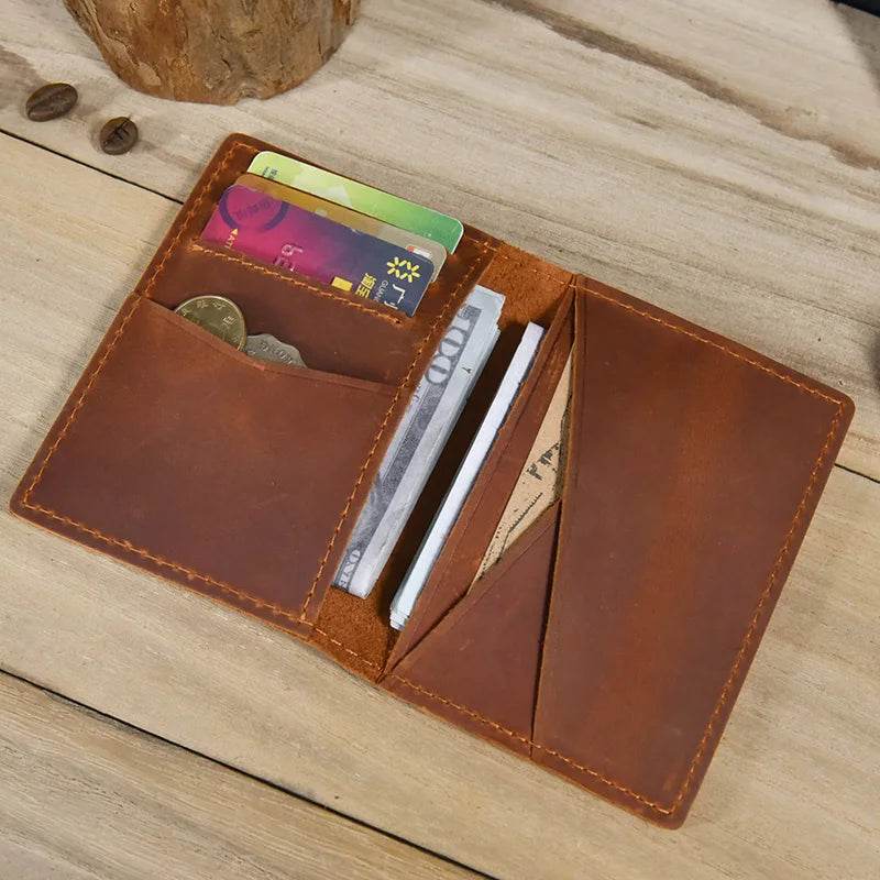 Vintage Leather Driver License Slim Wallet Men & Women Card Holder - VacationGrabs