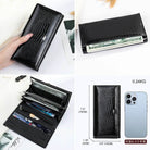 Genuine Leather Long Wallet for Women Clutch Purse Card Holder - VacationGrabs