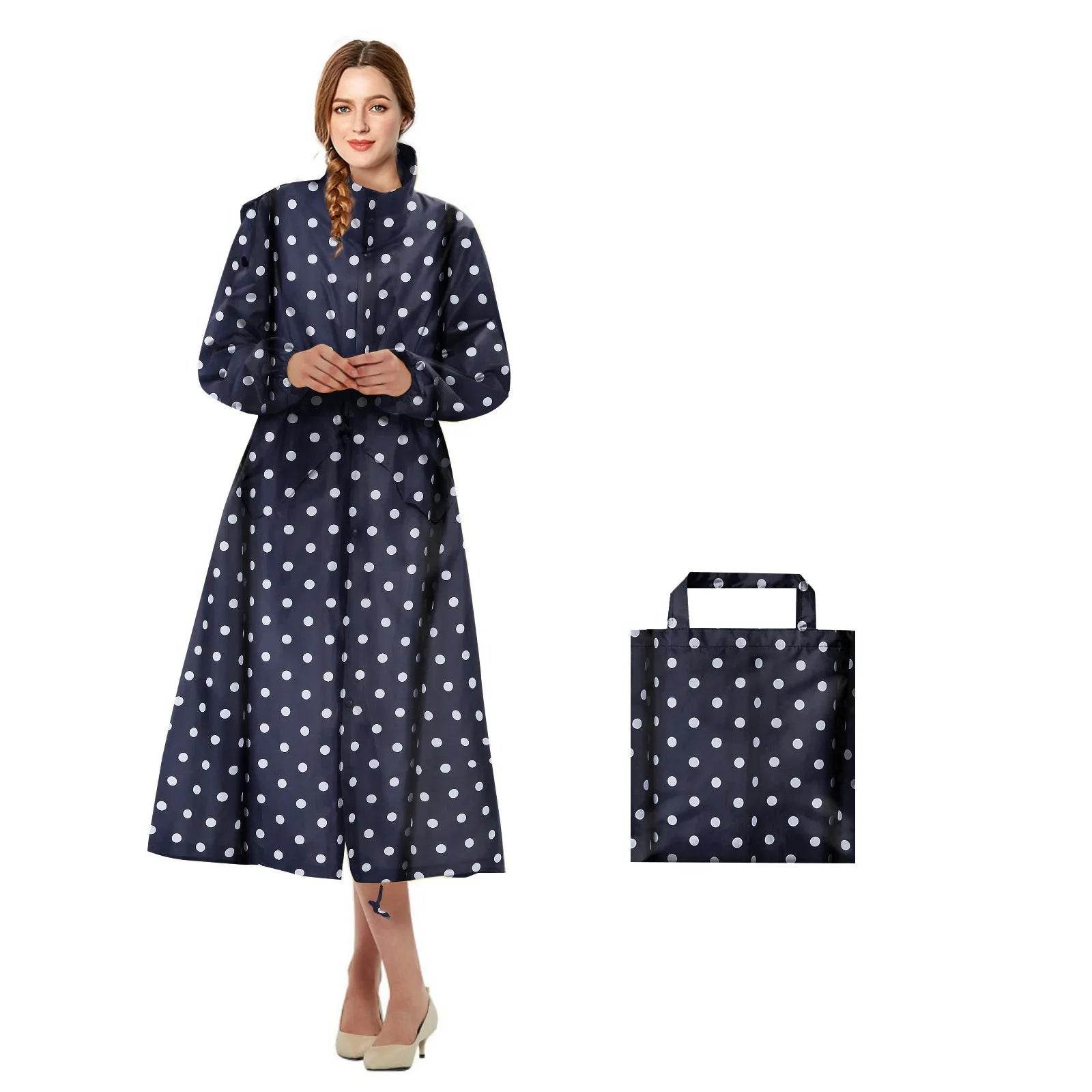 Womens Stylish Waterproof Raincoats with Travel Tote Bag - VacationGrabs