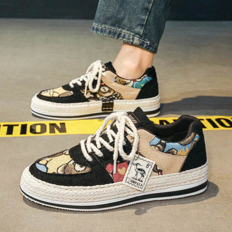 Men’s Sneakers Skateboard Platform Cartoon Graphic Shoes - VacationGrabs