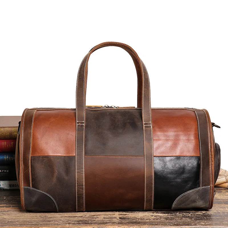 Soft Cowskin Leather Travel Duffle Bags Weekender for Men and Women - VacationGrabs