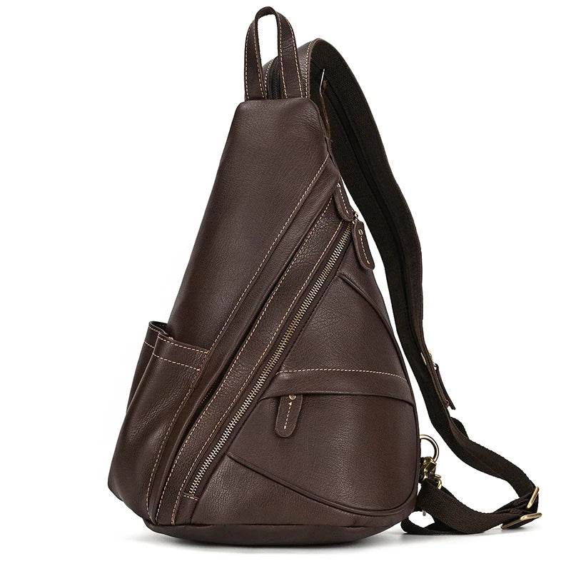 Leather Chest Bag Sling Dual Use Genuine Leather Crossbody - VacationGrabs