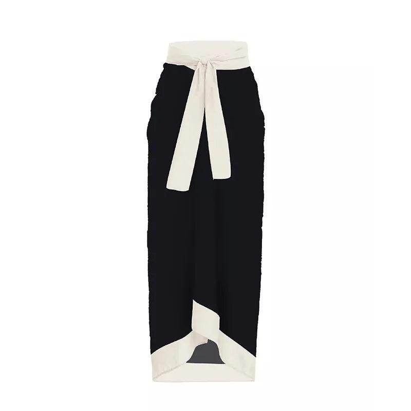 Retro One Piece Swimsuit Skirt Swimwear - VacationGrabs
