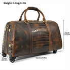 Luxury Crocodile Leather Travel Bag for Men Alligator Trolley Bag - VacationGrabs