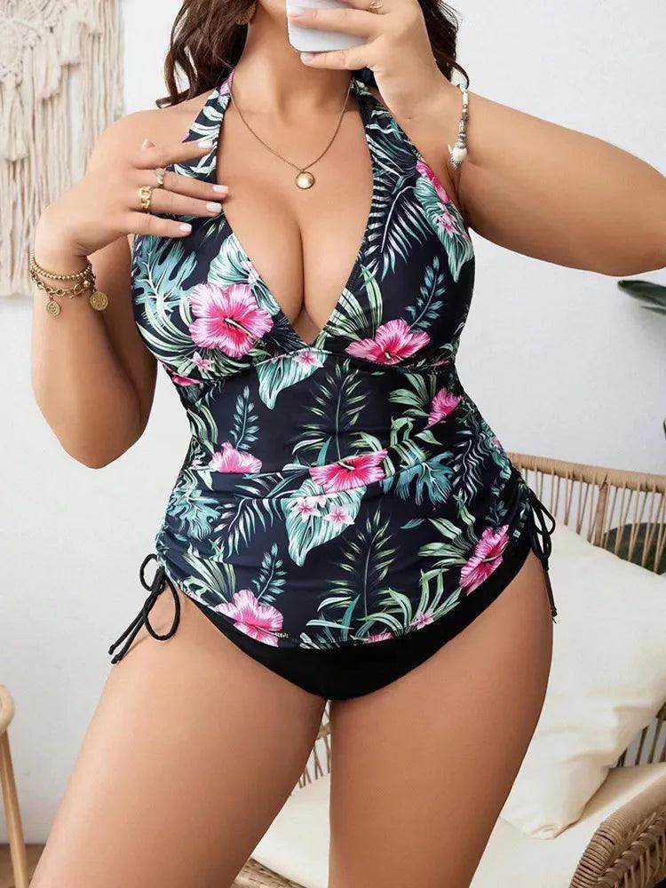 Women's Two Piece Beachwear Floral Swimsuit - VacationGrabs