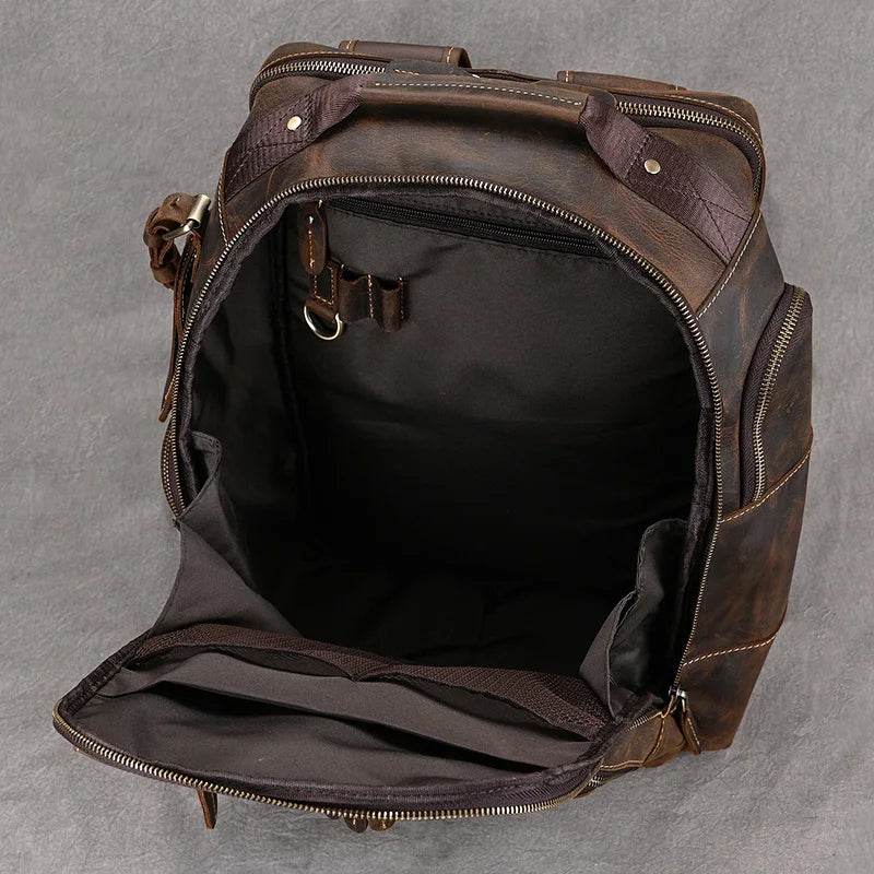 Vintage Fashion Leather Men’s Travel Backpack Luxury Daypack - VacationGrabs
