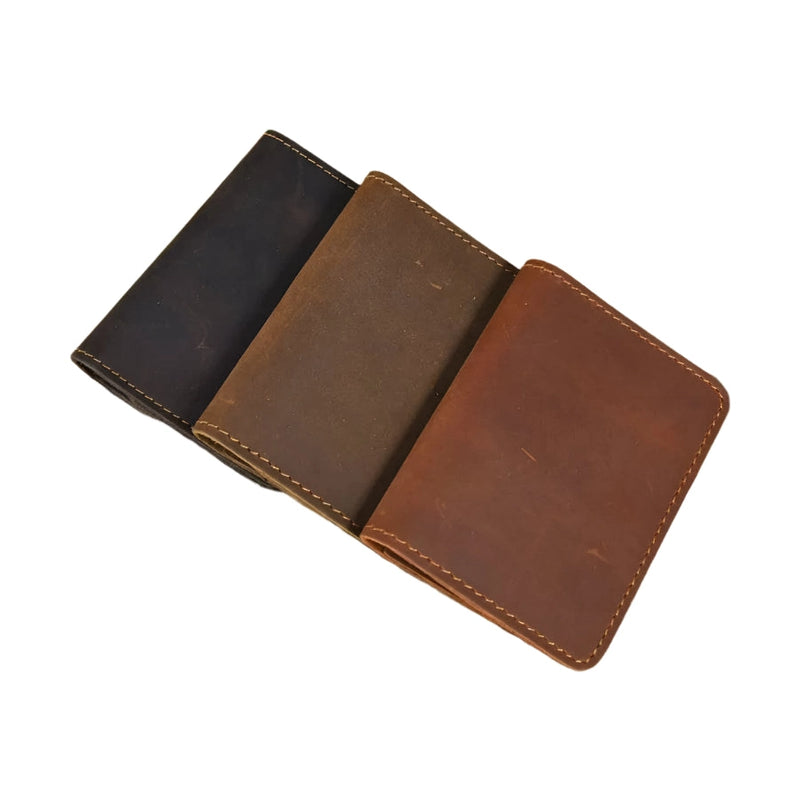 Simple Design Genuine Leather Card Holder Passport Wallet for Men - VacationGrabs