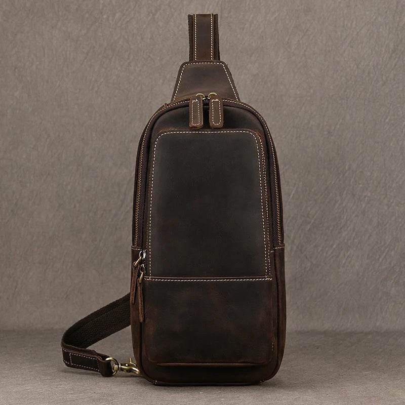 Small Crossbody Bags Genuine Leather Chest Bag Summer Outdoor Bag - VacationGrabs