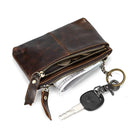 Small Leather Coin Wallet for Men & Women Zipper Mini Card Wallet - VacationGrabs