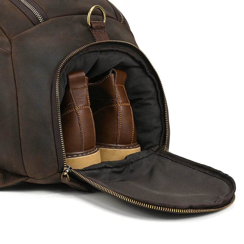 Genuine Leather Travel Backpack Dual Use for Men Luxury Travel - VacationGrabs