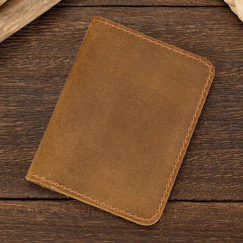 Men’s Simple Design Small Wallet Genuine Leather Short Purse - VacationGrabs