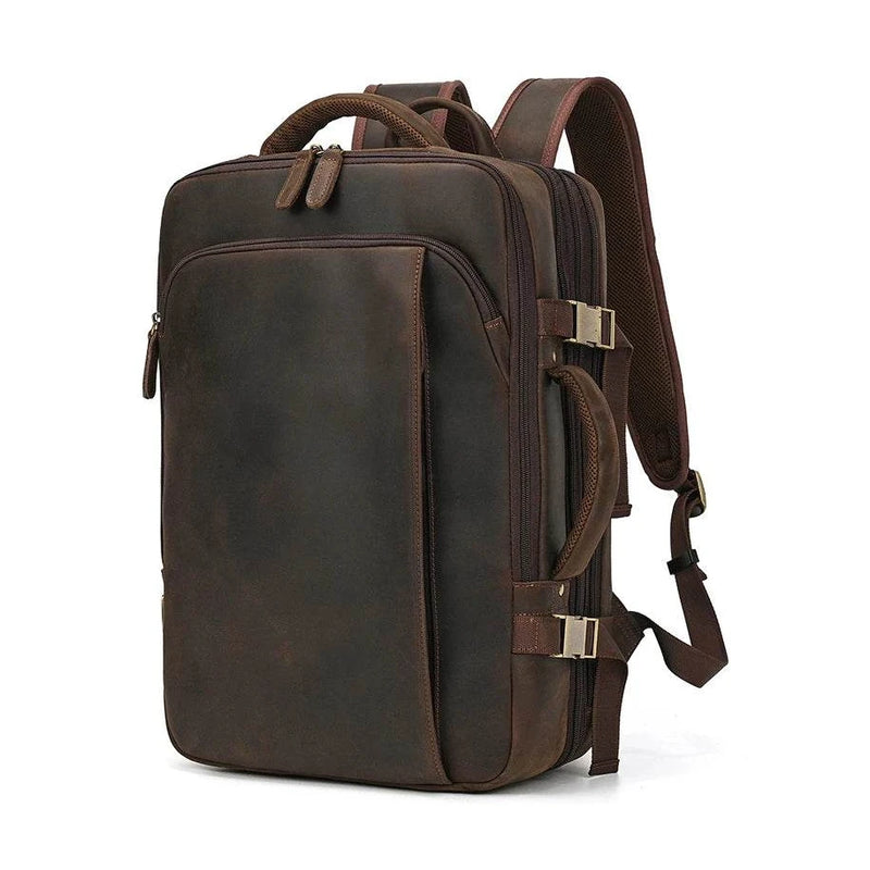 Business Leather Backpack Multifunctional Large Capacity Bag - VacationGrabs