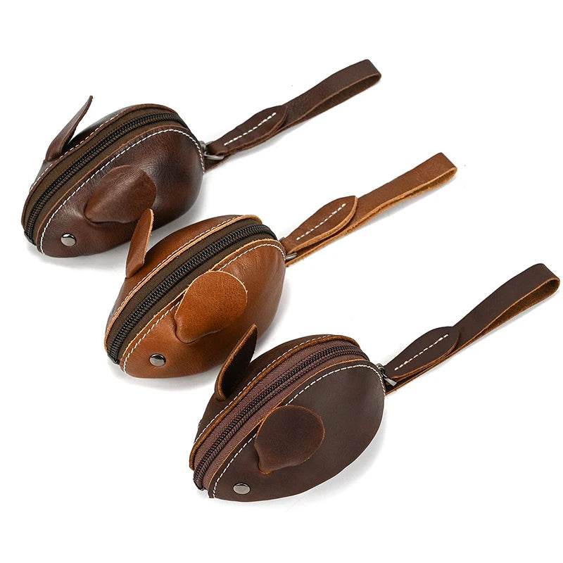 Cute Coin Purse Genuine Leather Small Wallet for Coins, Cards, & Earphones - VacationGrabs