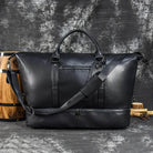 Genuine Leather Luggage Duffle Bags for Men and Women Weekend Bag - VacationGrabs