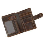 Luxury Full Grain Leather Short Wallet for Men 3-Fold Pure Leather - VacationGrabs