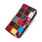 Designer Women’s Plaid Mobile Phone Leather Wallet Long Clutch Purse - VacationGrabs