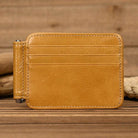 Top Grade Genuine Leather Money Clip Wallet for Men, Cowskin Bifold - VacationGrabs