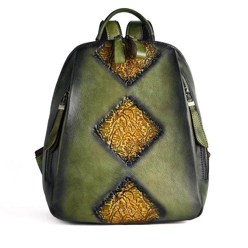 Womens Genuine Leather Day Travel Bag Vintage Rucksack - VacationGrabs