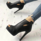 Fish Mouth High Heel Sandals Breathable Hollow Out Platform - VacationGrabs
