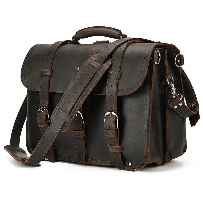 High Capacity Leather Laptop Briefcase Business Backpack - VacationGrabs