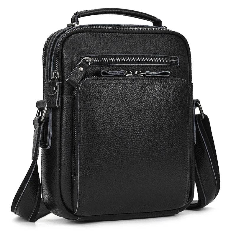 Vintage Leather Shoulder Bag – Men's Crossbody Messenger Bag - VacationGrabs