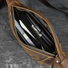 Leather Sling Bag for Outdoor Travel Men’s Chest Pack - VacationGrabs