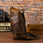 Retro Big Leather Chest Bag Sports Hiking Crossbody Sling Bag - VacationGrabs