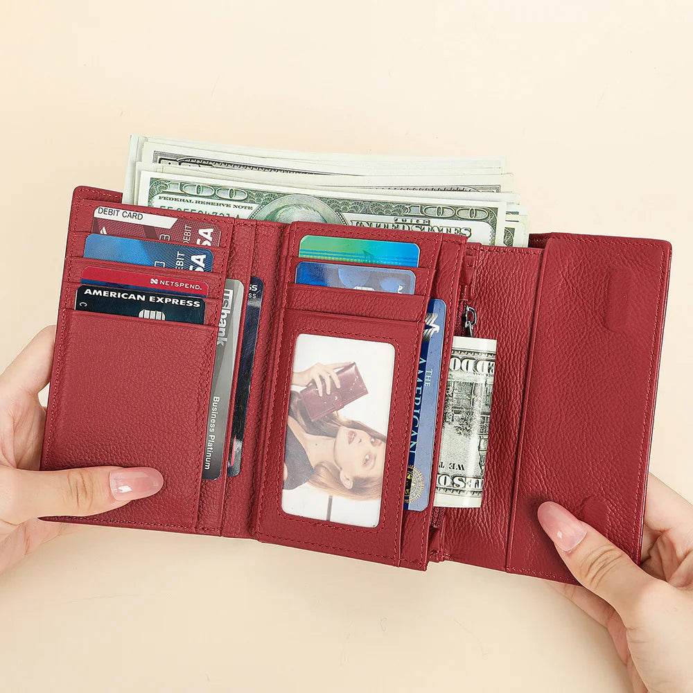 Luxury Women’s Leather Clutch Purse Fashion Coin Purse Holder - VacationGrabs