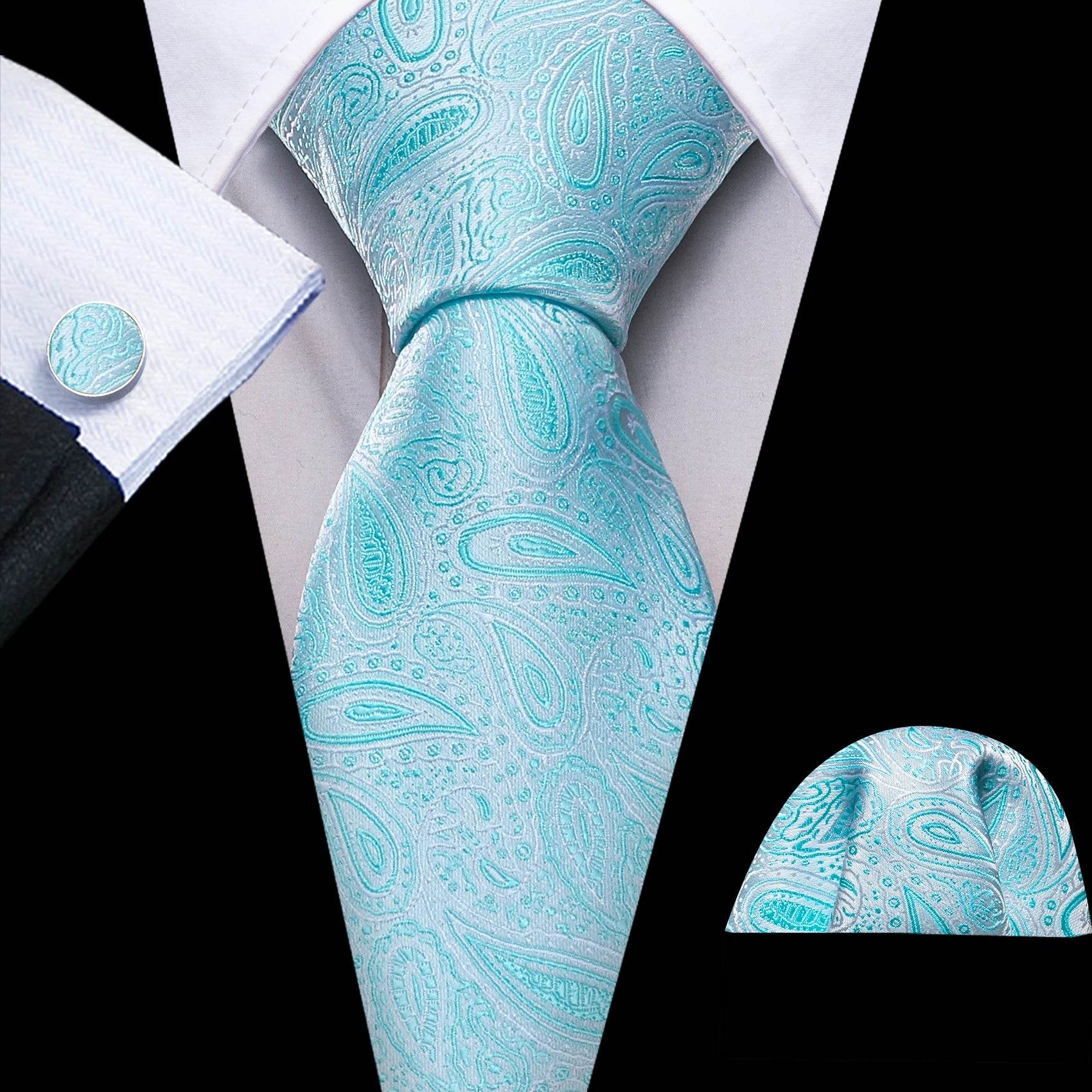 Green Silk Tie Set for Men: Multiple Shades Available - VacationGrabs