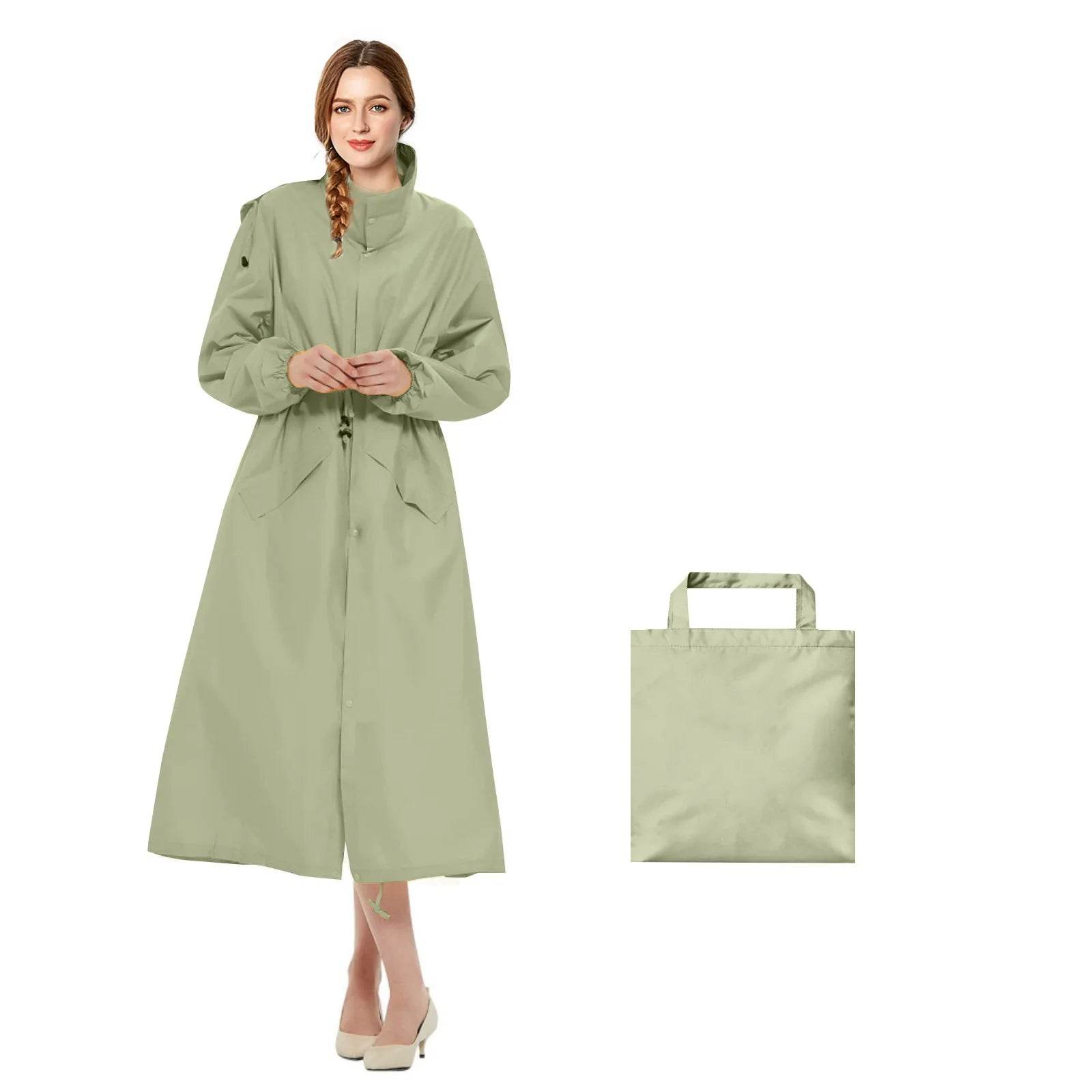 Womens Stylish Waterproof Raincoats with Travel Tote Bag - VacationGrabs