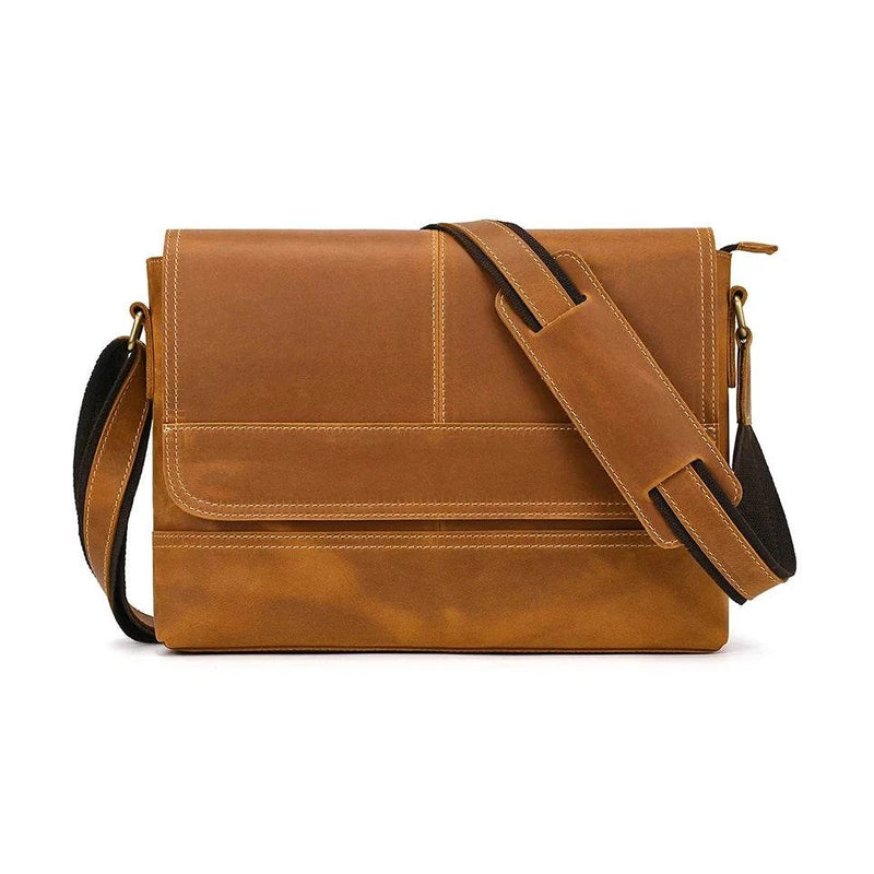 Vintage Fashion Leather Crossbody Messenger Bag for Men Sling Bag - VacationGrabs