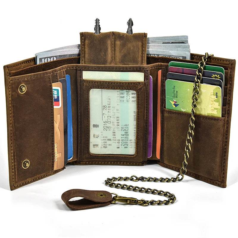 Men’s Leather Wallet with Coin Bag Clip Purse for Cards & Coins - VacationGrabs