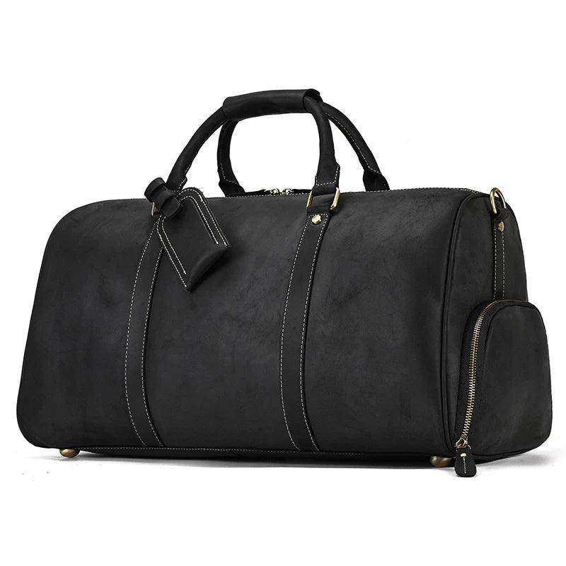 Duffel Bag for Men Crazy Horse Leather - VacationGrabs