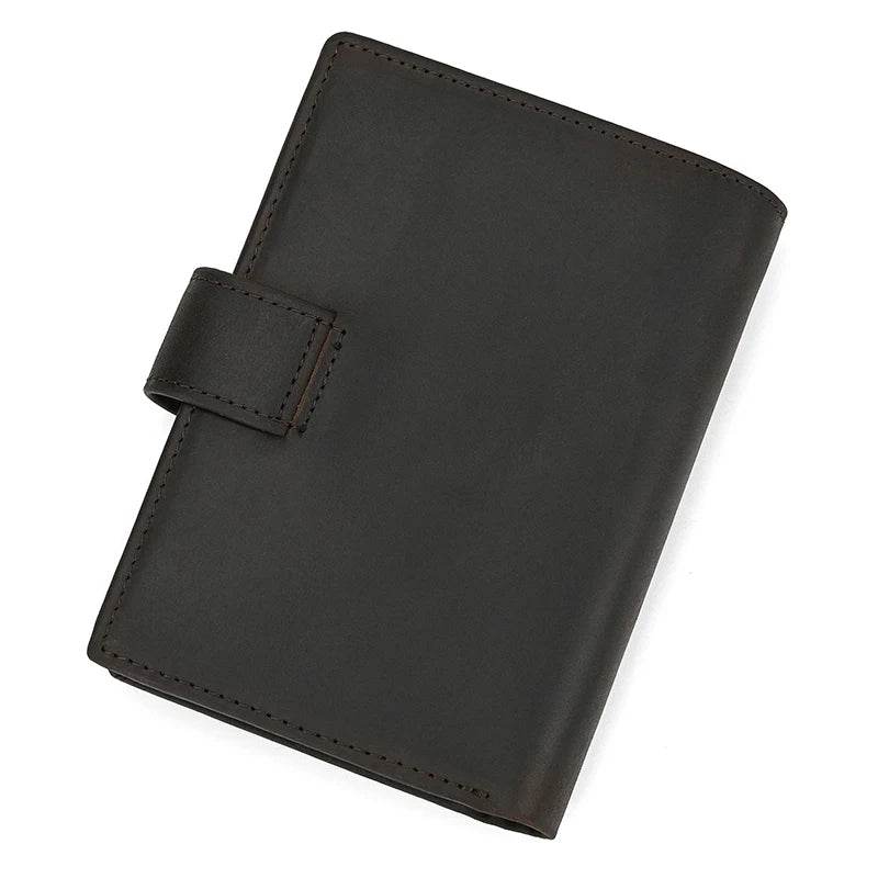 Luxury Full Grain Leather Short Wallet for Men 3-Fold Pure Leather - VacationGrabs